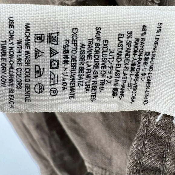 Free People Raw Linen Blend Tan Open Drapey Cardigan Front Buckle XS - Picture 6 of 8